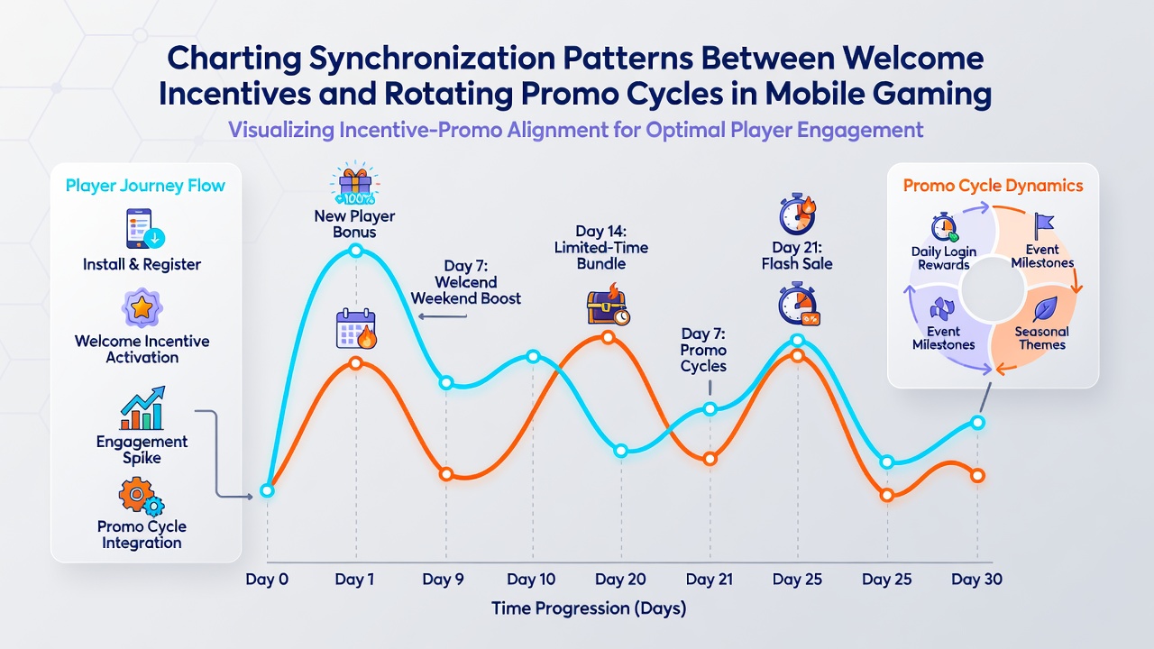 Data visualization charts showing synchronization patterns between welcome incentives and promo cycles over time