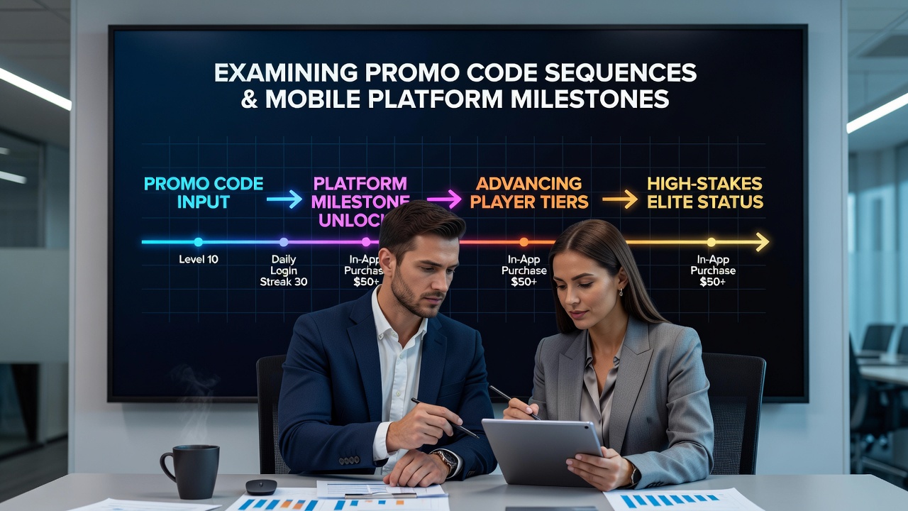 Mobile casino app interface showing promo code entry and tier progression indicators