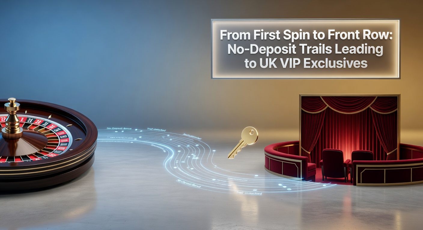 Elegant VIP lounge inside a UK casino, with high-rollers at private tables enjoying exclusive perks earned through no-deposit loyalty trails