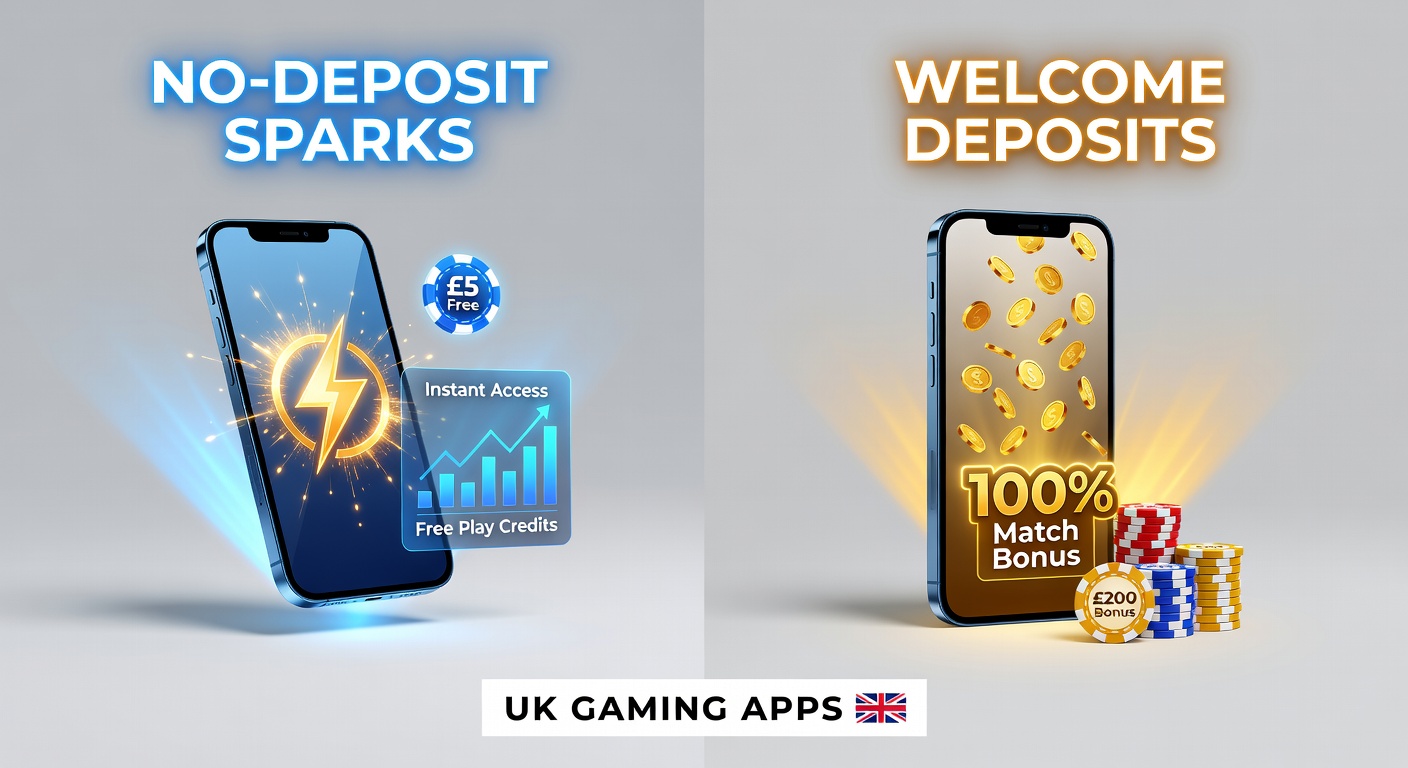 Comparative chart on a mobile device showing no-deposit bonus conversion rates versus welcome deposit retention stats in UK gaming apps, with colorful graphs illustrating the showdown dynamics