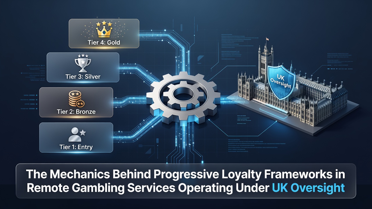 Diagram showing tier progression in loyalty frameworks for remote gambling services