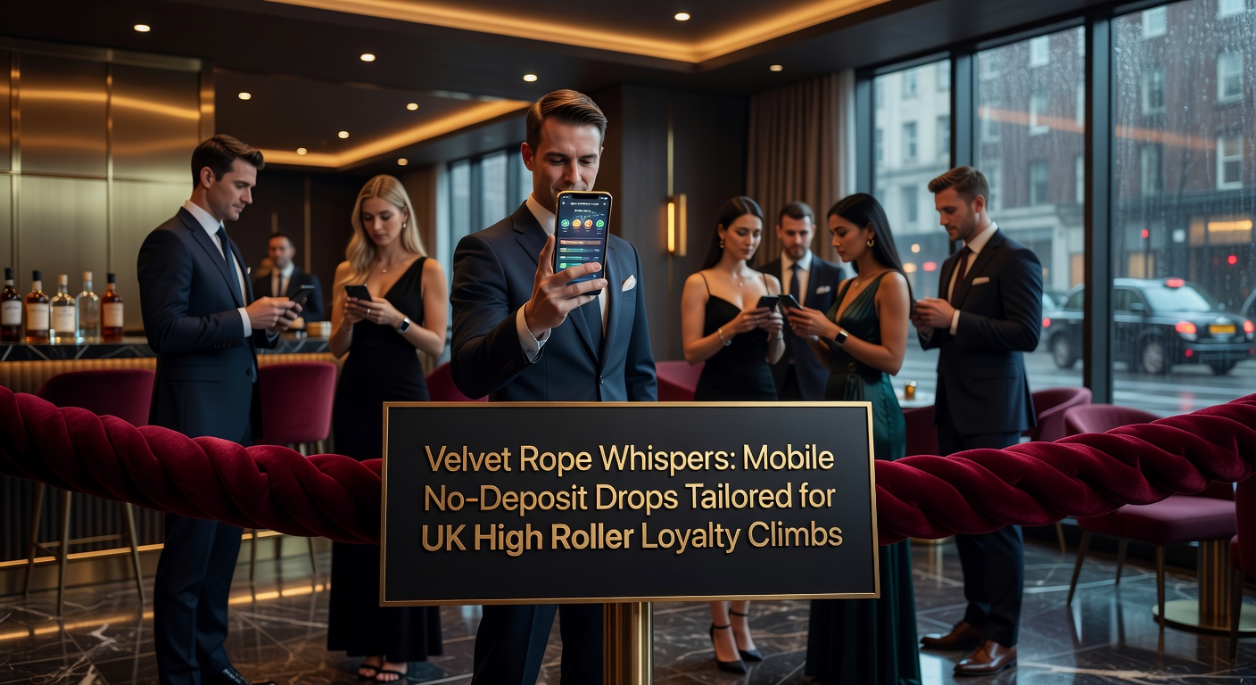 Smartphone screen displaying a subtle notification for an exclusive no-deposit bonus offer targeted at a high roller in a UK casino app